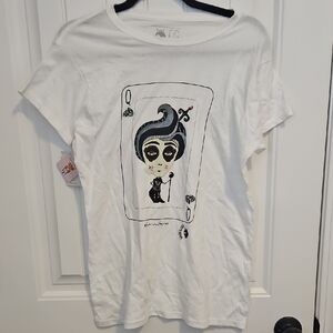 White Graphic Women Top